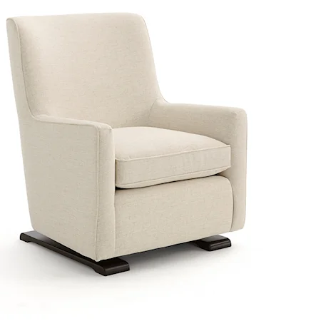 Contemporary Swivel Gliding Chair with Wood Runners